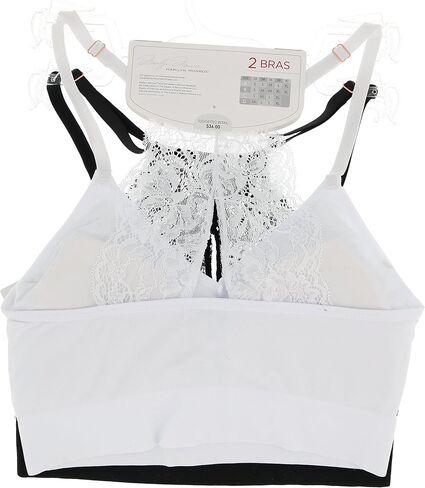 Marilyn Monroe Intimates Women's Sexy Bralette with Lacey Racer Back (2 Bras) in Saudi Arabia