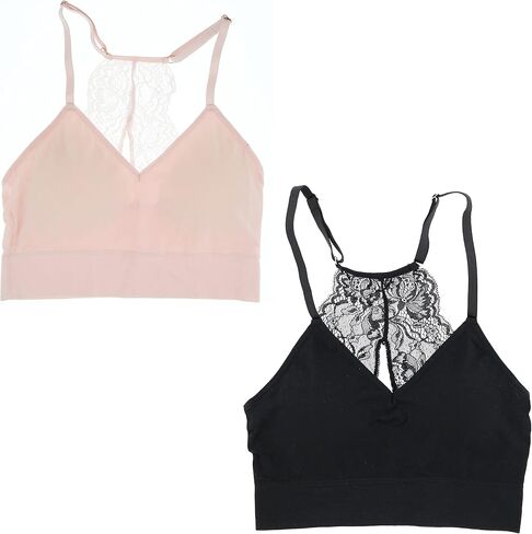 Marilyn Monroe Intimates Women's Sexy Bralette with Lacey Racer Back (2 Bras) in Saudi Arabia