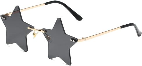 LASPOR Rimless Star shape Sunglasses for women/men Frameless Party glasses Super Cute Vintage Retro Pentagram Eyewears in Saudi Arabia