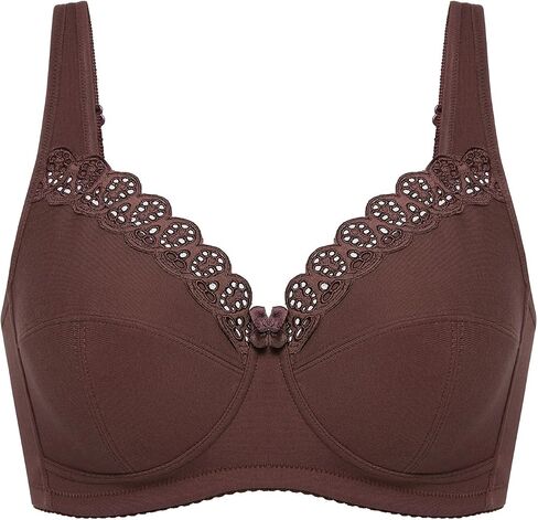 DELIMIRA Women's Wireless Plus Size Comfort Cotton Full Coverage Unlined Bra in Kuwait