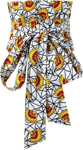 HongyuAmy Women's African Print Tie Elastic Stretchy Vintage Wide Waist Belts for Tops Dress in Kuwait