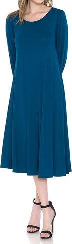 iconic luxe Women's Bishop Sleeve Midi Dress in Saudi Arabia