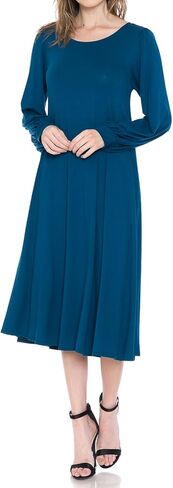iconic luxe Women's Bishop Sleeve Midi Dress in Saudi Arabia