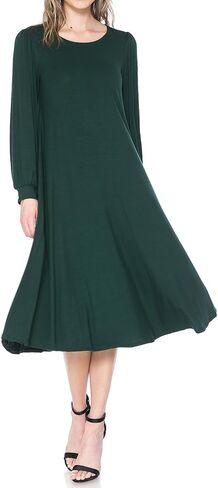 iconic luxe Women's Bishop Sleeve Midi Dress in Saudi Arabia