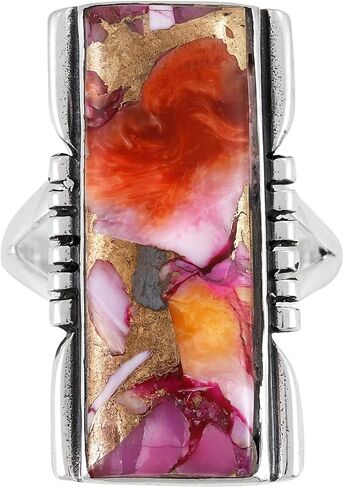 Turquoise Ring Sterling Silver 925 Genuine Gemstones Size 6 to 11 (Choose Color) in Saudi Arabia