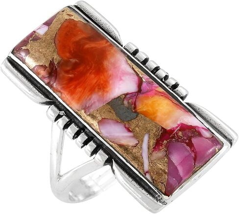 Turquoise Ring Sterling Silver 925 Genuine Gemstones Size 6 to 11 (Choose Color) in Saudi Arabia