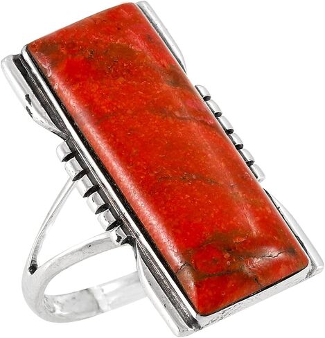 Turquoise Ring Sterling Silver 925 Genuine Gemstones Size 6 to 11 (Choose Color) in Saudi Arabia