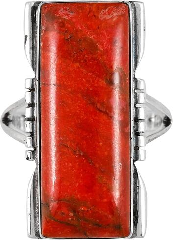Turquoise Ring Sterling Silver 925 Genuine Gemstones Size 6 to 11 (Choose Color) in Saudi Arabia
