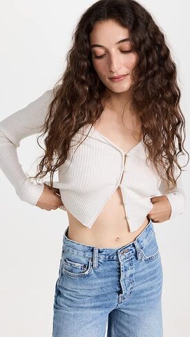 Rebecca Taylor Women's Rib Merino Cropped Cardigan in Kuwait