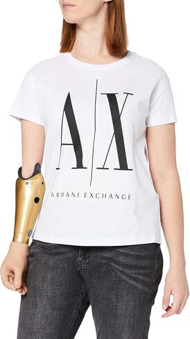 A|X ARMANI EXCHANGE Women's Icon Project Logo Boyfriend Fit Crewneck Tee in Saudi Arabia