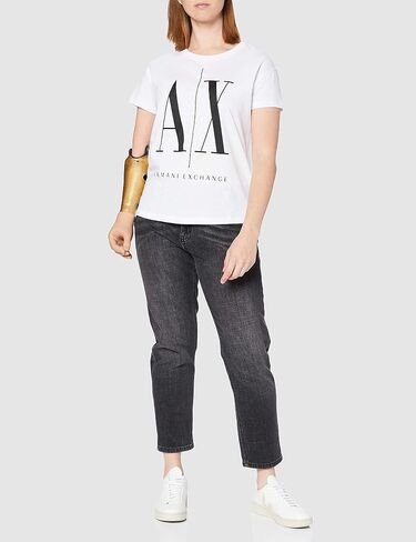 A|X ARMANI EXCHANGE Women's Icon Project Logo Boyfriend Fit Crewneck Tee in Saudi Arabia
