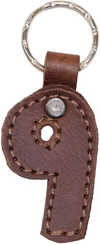 Hide & Drink, Leather Number Keychain/Key Ring/School & Office Accessories, Handmade Includes 101 Year Warranty :: Bourbon Brown (Number 9) in Saudi Arabia