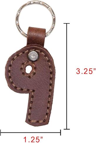 Hide & Drink, Leather Number Keychain/Key Ring/School & Office Accessories, Handmade Includes 101 Year Warranty :: Bourbon Brown (Number 9) in Saudi Arabia