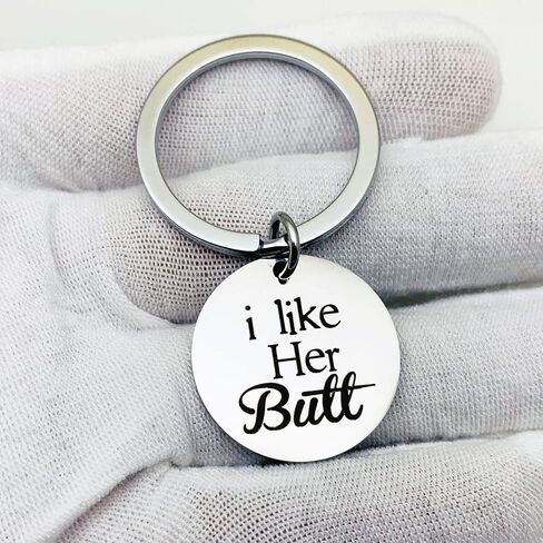 Lover Couple Christmas Gifts - I Like His Beard I Like Her Butt Funny Keychain Unique Wedding Gift Anniversary Present Gifts for Him and Her in Saudi Arabia