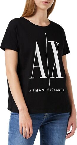 A|X ARMANI EXCHANGE Women's Icon Project Logo Boyfriend Fit Crewneck Tee in Kuwait