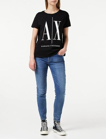 A|X ARMANI EXCHANGE Women's Icon Project Logo Boyfriend Fit Crewneck Tee in Kuwait