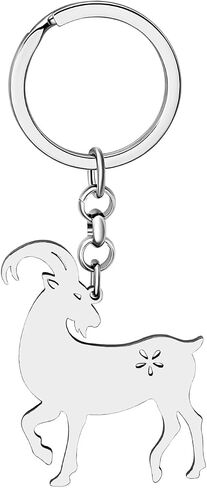 Novelty Cute Goat Keychain Stainless Steel Sheep Gifts for Women Girls Charms Car Key Wallet Keyring Accessories in Saudi Arabia