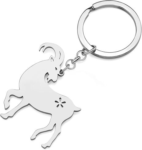 Novelty Cute Goat Keychain Stainless Steel Sheep Gifts for Women Girls Charms Car Key Wallet Keyring Accessories in Saudi Arabia