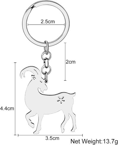 Novelty Cute Goat Keychain Stainless Steel Sheep Gifts for Women Girls Charms Car Key Wallet Keyring Accessories in Saudi Arabia
