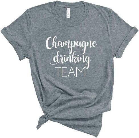 Blue Sand Textiles Champagne Drinking Team Shirt. Unisex T-Shirt. Champagne Shirt for Group. in Saudi Arabia
