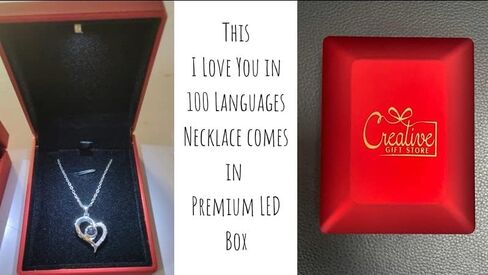 Preserved Red Real Rose- With I Love You In 100 Languages Heart Necklace - Eternal Forever Flower Preserved - Jewelry Gifts For Her Valentine's Day,Womens Day, Birthday & Special Occasions in Saudi Arabia