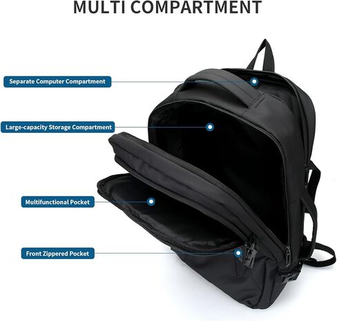 Solim Anti-theft Laptop Backpack,Business Travel Backpack Fit 15.6 Inch Durable Water Resistant Computer Bag with USB Charging Port for Men, Black, One Size, Travel Backpacks in Kuwait