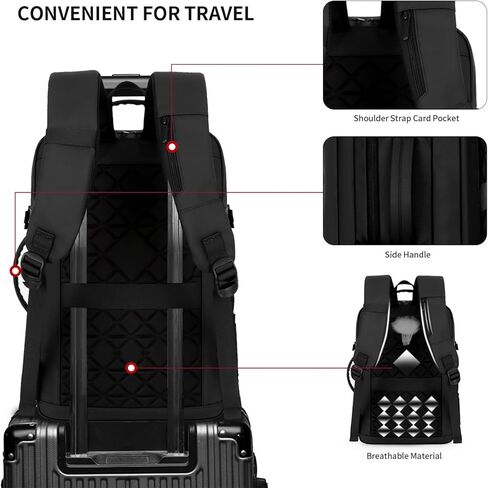 Solim Anti-theft Laptop Backpack,Business Travel Backpack Fit 15.6 Inch Durable Water Resistant Computer Bag with USB Charging Port for Men, Black, One Size, Travel Backpacks in Kuwait