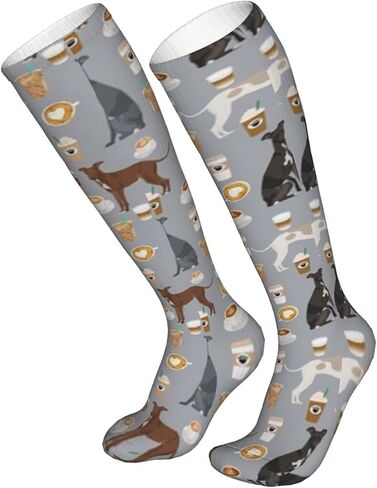 chegna Italian Greyhounds Coffees Latte Coffee Espresso Coffee Compression Socks for Women & Men Circulation 15-20 mmHg is Best Support for Athletic Running Cycling, Coffee, One size in Kuwait
