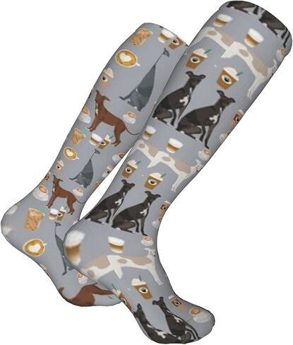 chegna Italian Greyhounds Coffees Latte Coffee Espresso Coffee Compression Socks for Women & Men Circulation 15-20 mmHg is Best Support for Athletic Running Cycling, Coffee, One size in Kuwait
