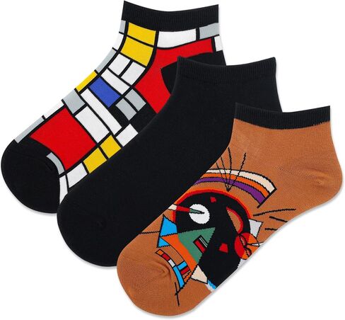 جوارب نسائية من Hot Sox Fun Famous Paintings منخفضة القطع - مجموعة من 3 أزواج - هدايا فنية ورائعة in Saudi Arabia