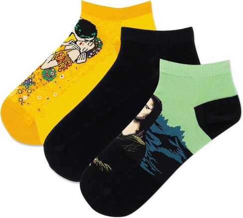 جوارب نسائية من Hot Sox Fun Famous Paintings منخفضة القطع - مجموعة من 3 أزواج - هدايا فنية ورائعة in Saudi Arabia