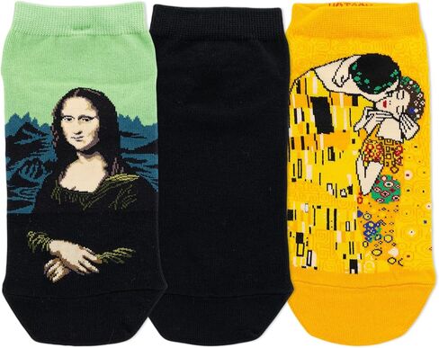 جوارب نسائية من Hot Sox Fun Famous Paintings منخفضة القطع - مجموعة من 3 أزواج - هدايا فنية ورائعة in Saudi Arabia