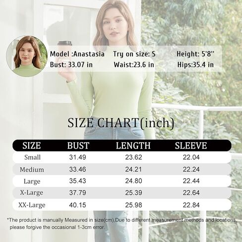 Long Sleeve Shirts for Women Mock Turtleneck Tops Ribbed Knitted Basic Tshirts Tight Undershirts Slim Fit in Kuwait