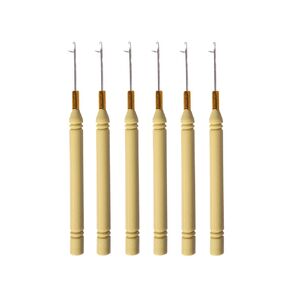 6pcs Pulling Hook Crochet Hair Extension Loop Needle Threader Wire Tool for Silicone link Rings beads and Feathers Extensions Loop Tools