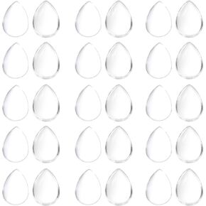 PATIKIL Transparent Glass Cabochons Drop Shaped Glass Dome Tiles for Photo Pendant Jewelry Making