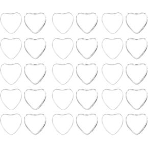 PATIKIL Transparent Glass Cabochons Heart Shaped Glass Dome Tiles for Photo Pendant Jewelry Making