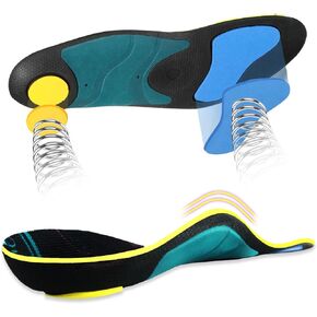 Plantar Fasciitis Relief Shoe Insoles Men and Women, 1.4" High Arch Support Insoles, Running Athletic Shoe Inserts, Orthotic Insoles for Pain Relief Absorb Shock [Trim to Fit]