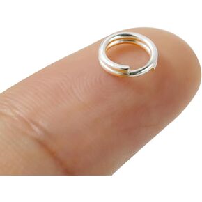 2 Pcs 925 Sterling Silver Split Jump Ring Connector Charm Jewelry Findings Key Ring (6mm)