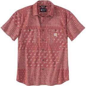Carhatt Mens Rugged Flex Relaxed Fit Lightweight ShortSleeve Print Shirt