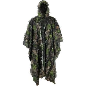 Zicac Outdoor Ghillie Suit 3d Leafy Camo Poncho for Men Hunting Bird Watch Military CS Woodland Hoodie Camouflage Cloak