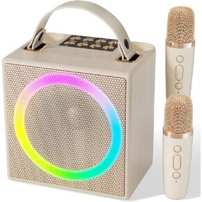 Verkstar Karaoke Machine، 2024 أنظمة كاريوكي محمولة مطورة مع تخزين اثنين من الميكروفونات، آلة غناء مكبر صوت بلوتوث كاريوكي للبالغين والأطفال، هدايا لحفلات الأولاد والبنات