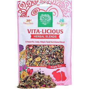 Small Pet Select - Vita-Licious Herbal Blend, a Natural Herbal Treat for Rabbits, Guinea Pigs, Hamsters, Gerbils, and Mice, 2.5oz