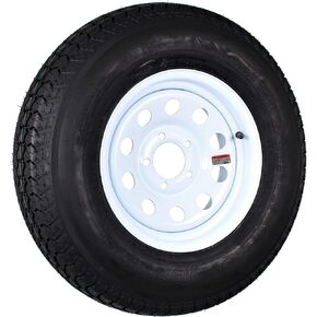 eCustomRim Trailer Tire On Rim ST215/75D14 14 in. Load C 5 Lug White Modular Wheel - 2 Year Warranty w/Free Roadside