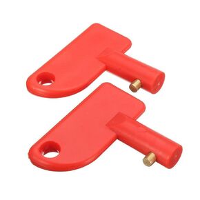 2Pcs Battery Disconnect Switch Key, Mini Red Keys for Battery Disconnect Isolator Power RV Battery Disconnect Key Battery Kill Switch Keys for Marine Car Truck Boat RV ATV