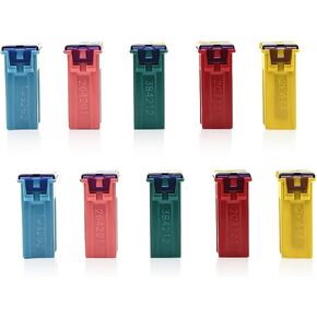 10PCS Mini Block Fuse car Fuse Square Low Profile Box Shaped Kit 20A 30A 40A 50A 60A for Car, SUV, RV, Caravan, Golf Cart, Truck and Other Vehicles, Low(2pcs Each)