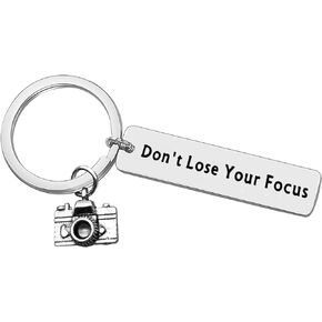 Photographer Gift Camera Lovers Keychain Don't Lose Your Focus Keyring Christmas Graduation Birthday Gifts for Photography Inspirational Gift for Photo Lovers Photo Club Gift Camera Encouragement Gift