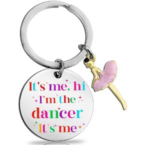 OEHEDOU Dancer Gifts Funny Dance Themed Gifts For Women Girls Teens Sisters Friends Women Dancers Gifts Dance Coach Dance Teacher Gifts Dancer Lovers Gifts It's Me Hi I'm The Dancer Keychain