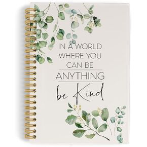 ANIANG Be Kind Spiral Notebook, Inspirational Journal, Rustic Kindness 5.5"x8.3" 164pages Lined Notebooks College Ruled, In a World Where You Can Be Anything Be Kind Notebook for Office School