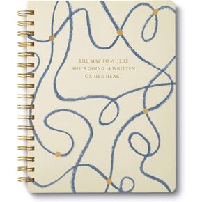Compendium Spiral Notebook - الخريطة التي تشير إلى وجهتها مكتوبة على قلبها. - دفتر ملاحظات حلزوني مصمم يحتوي على 192 صفحة مسطرة، مسطر بالكلية، 7.5 بوصة عرض × 9.25 بوصة ارتفاع in Kuwait