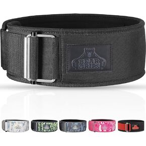 حزام رفع الأثقال من Bear Grips مكون من 3 طبقات - حزام رياضي بقفل تلقائي للرجال والنساء - حزام رفع الأثقال قابل للتعديل لتدريب القوة ورفع الأثقال ورفع الأثقال والرفع الميت in Kuwait